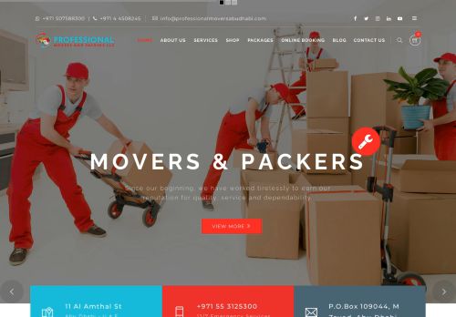 لقطة شاشة لموقع Professional Movers and Packers Abu Dhabi
بتاريخ 20/05/2021
بواسطة دليل مواقع سعودي براند